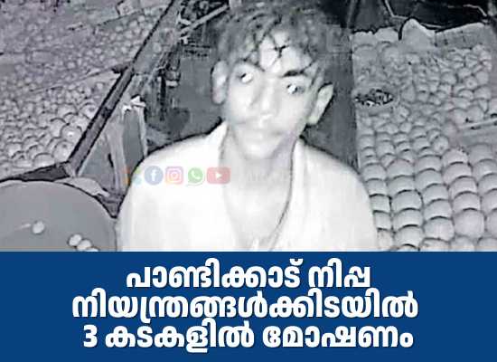 പാണ്ടിക്കാട്  നിപ്പ നിയന്ത്രങ്ങൾക്കിടയിൽ 3 കടകളിൽ മോഷണം