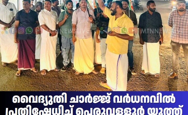 വൈദ്യുതി ചാർജ്ജ് വർധനവിൽ പ്രതിഷേധിച്ച് പെരുവള്ളൂർ യൂത്ത് കോൺഗ്രസ്
