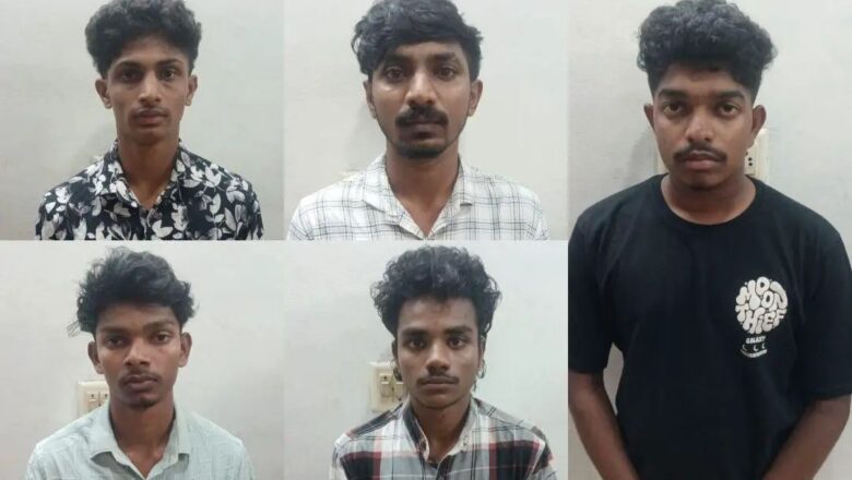റാഗിങ് അഞ്ച് സീനിയർ വിദ്യാർഥികളെ  അറസ്റ്റു ചെയ്തു