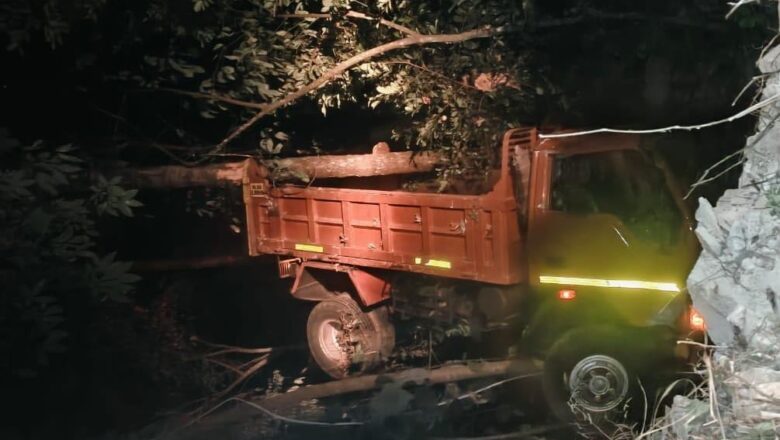 ടിപ്പർ മറിഞ്ഞു യുവതി മരിച്ചു.