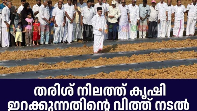 തരിശ് നിലത്ത് കൃഷി; വിത്ത് നടൽ ഉദ്ഘാടന കർമ്മം നിർവഹിച്ചു.