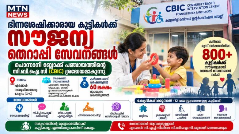 ഭിന്നശേഷിക്കാരായ കുട്ടികള്‍ക്ക് കൈത്താങ്ങായി CBIC: 850 കുട്ടികള്‍ക്ക് സമഗ്ര തെറാപ്പി സേവനങ്ങള്‍ നല്‍കി